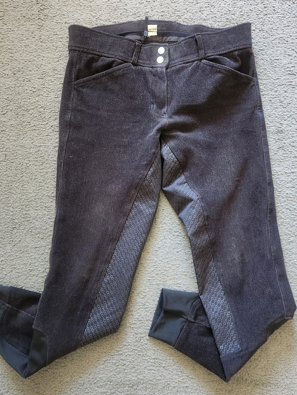 DOVER SADDLERY Women's Equestrian Breeches Size 28 Black Silicone Grip Pattern